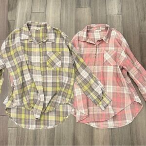 La Miel Plaid Button-Down Shirts (2 Pack) | Small & Medium